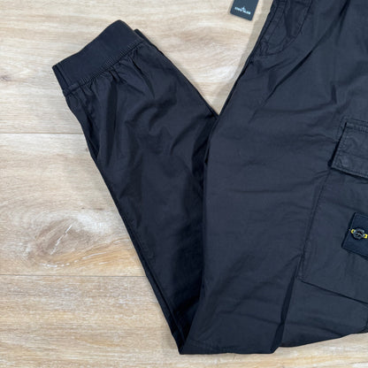 Stone Island Stretch Cotton Tela Cargo Pants in Black