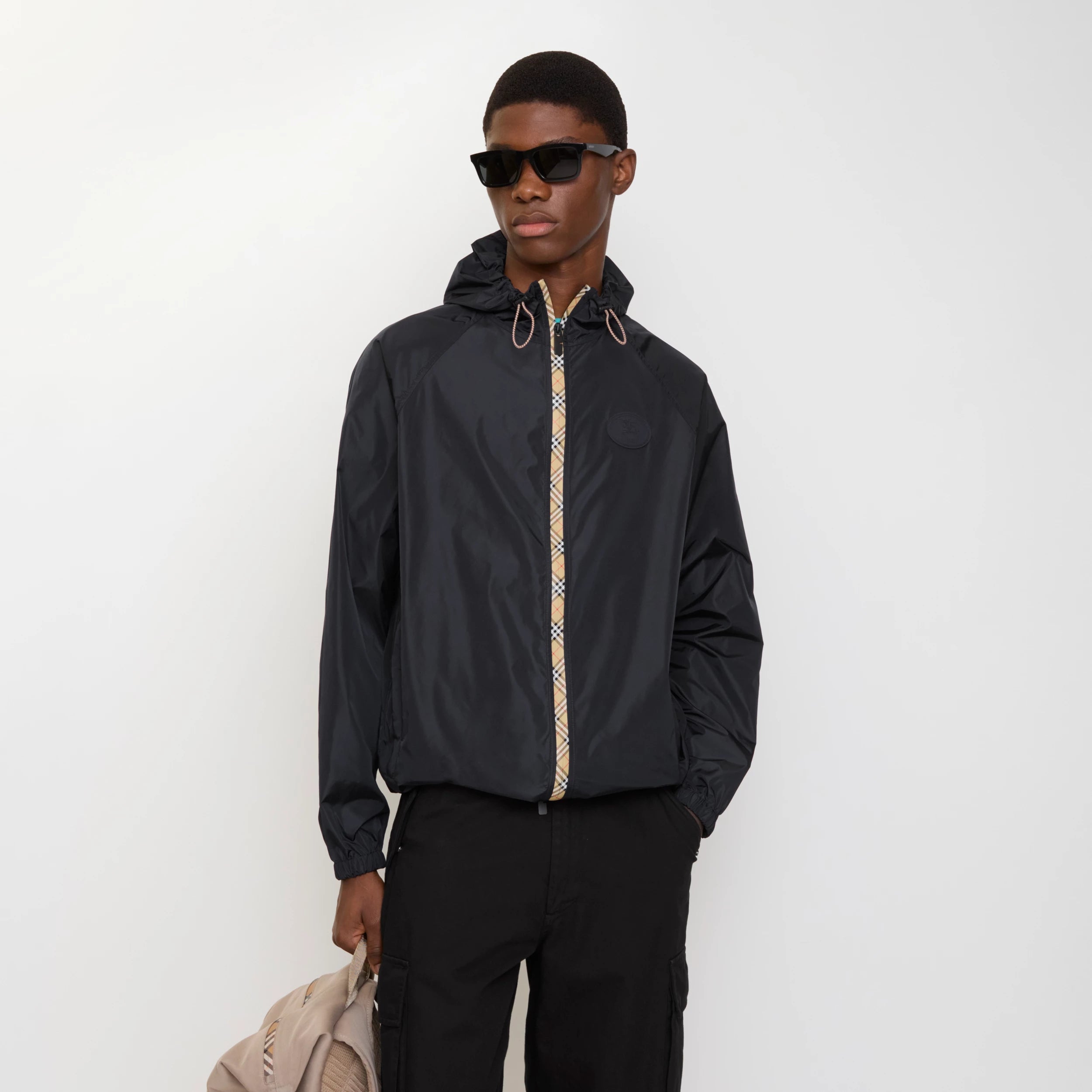 Burberry Nylon Clapton Hooded Jacket in Black