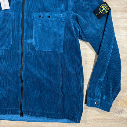 Stone Island Corduroy Overshirt in Avio Blue