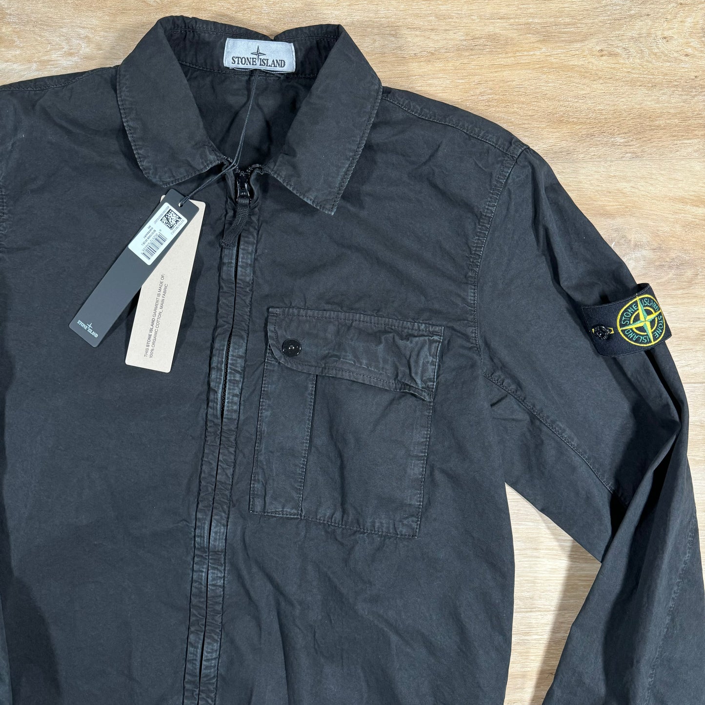 Stone Island Old Treatment Overshirt in Black