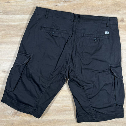 C.P. Company Stretch Sateen Lens Cargo Shorts in Black