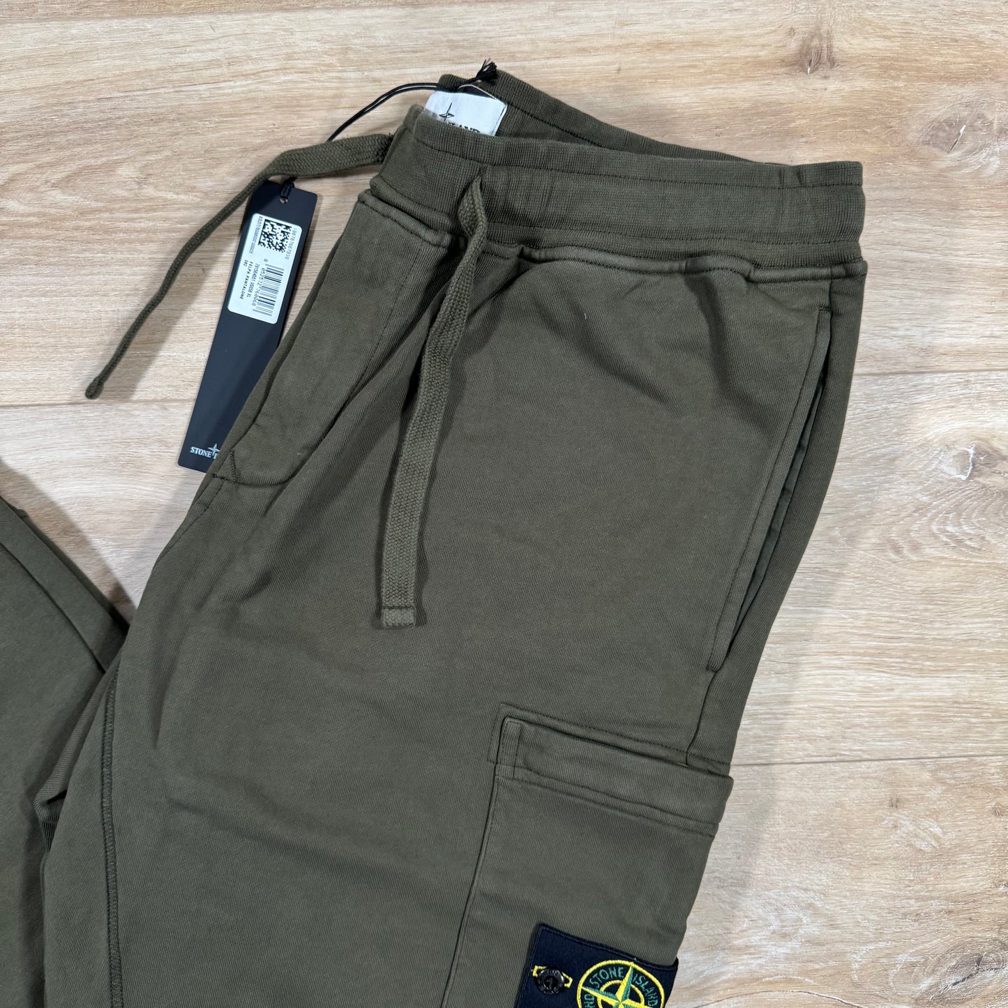 Stone Island Slim Fit Cargo Sweatpants in Olive