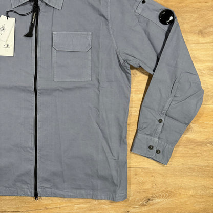 C.P. Company Organic Gabardine Lens Overshirt in Lavender Violet