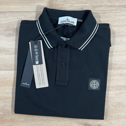 Stone Island Patch Logo Polo Shirt in Black