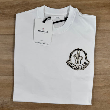 Moncler Logo Print T-Shirt in White