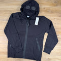 C.P. Company Diagonal Raised Fleece Goggle Hoodie in Black
