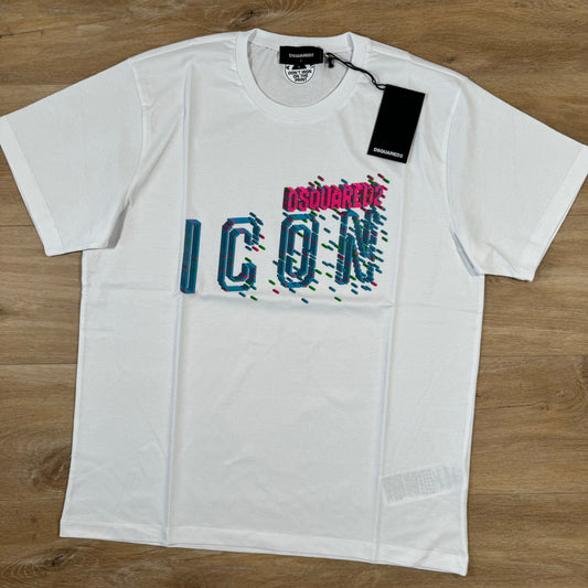 Dsquared2 Pixelated Icon T-Shirt in White