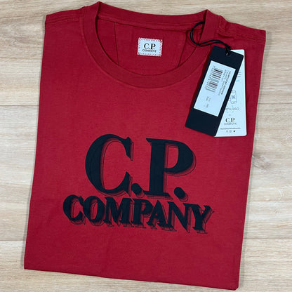 C.P. Company Logo Print T-Shirt in Ketchup