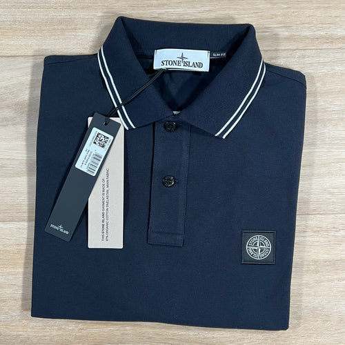 Stone Island Patch Logo Polo Shirt in Navy