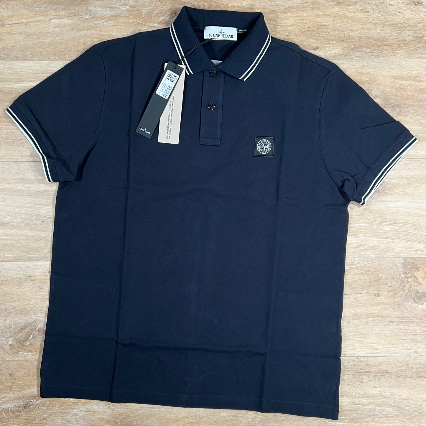 Stone Island Patch Logo Polo Shirt in Navy