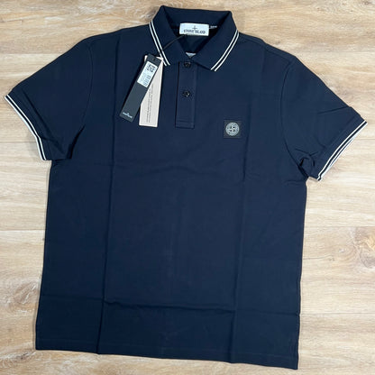 Stone Island Patch Logo Polo Shirt in Navy