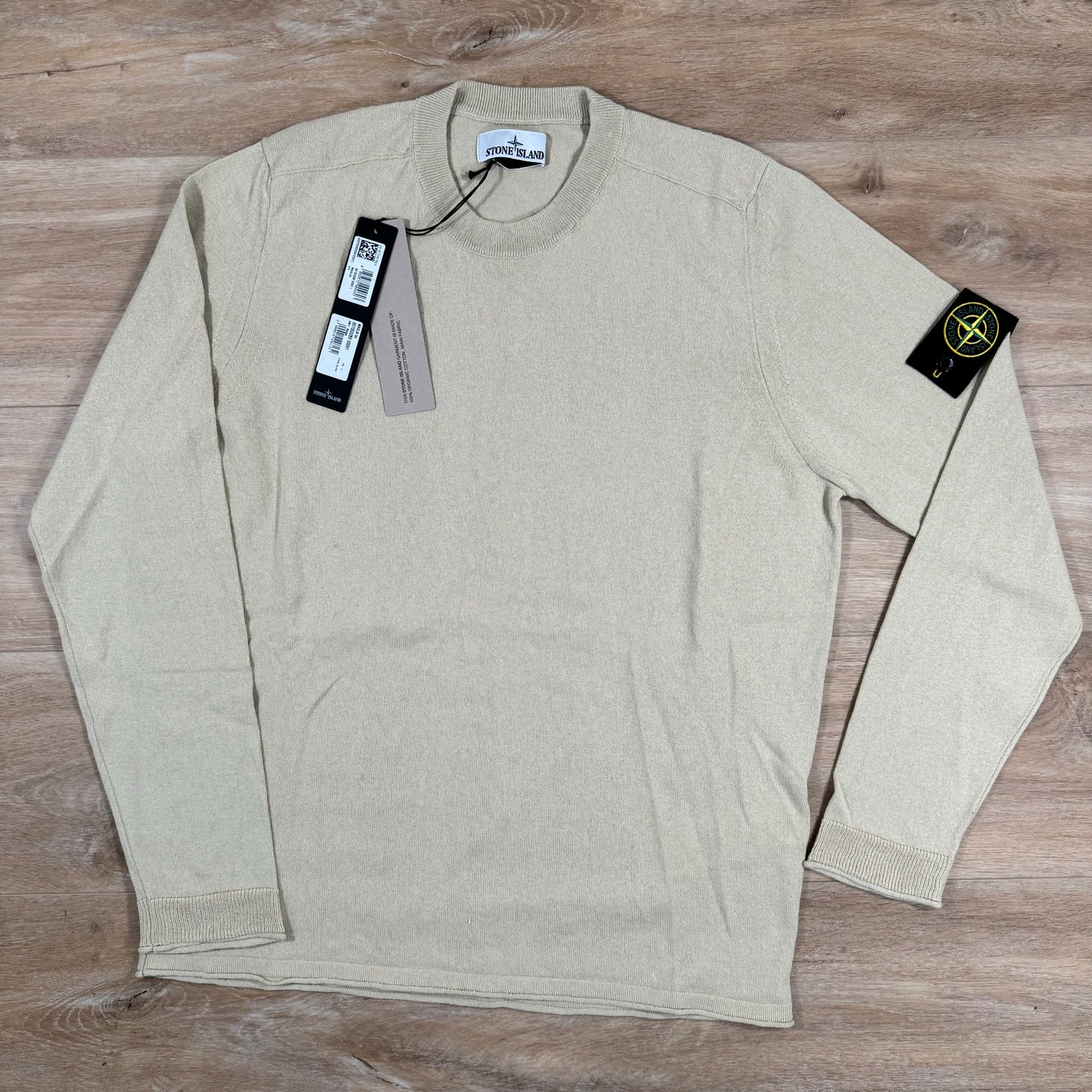 Stone Island Crewneck Knit Sweatshirt in Ecru