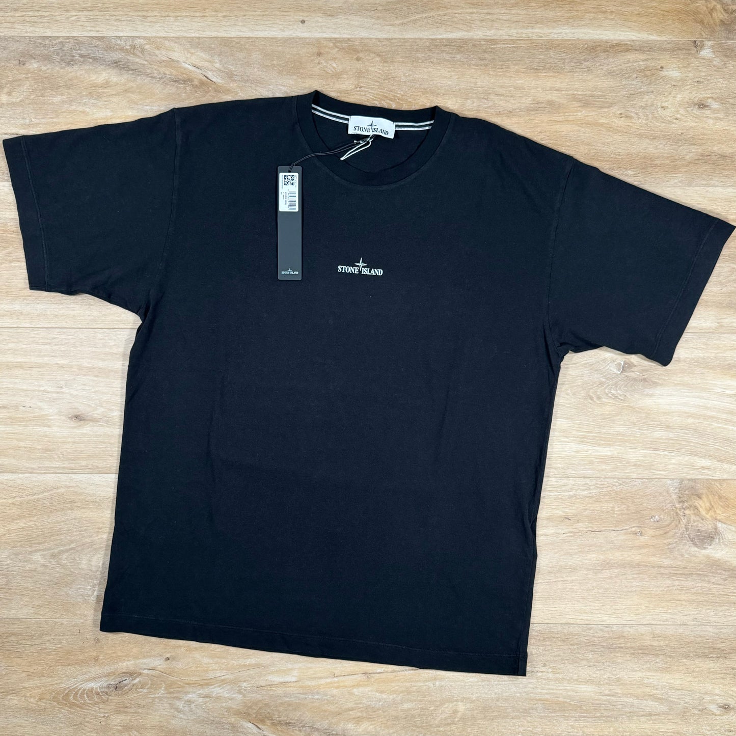 Stone Island Logo Print T-Shirt in Black