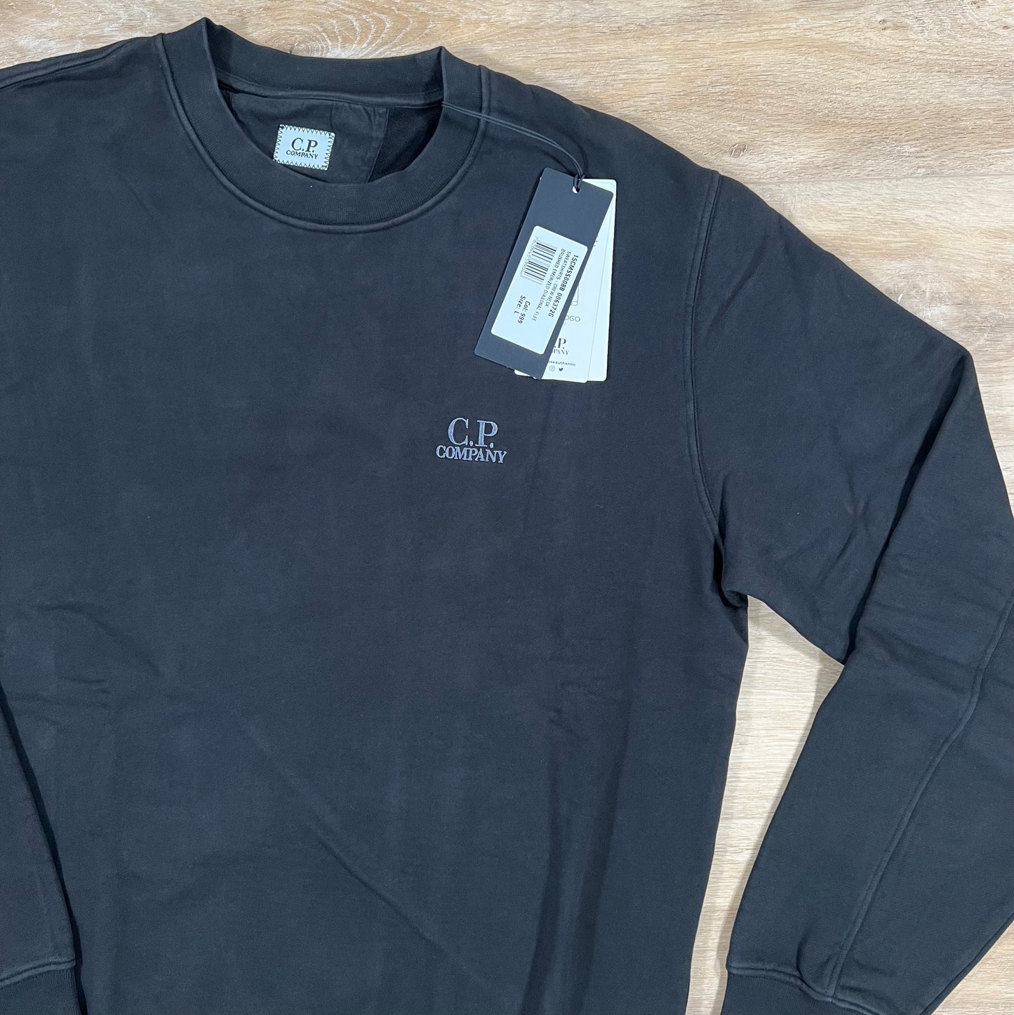 C.P. Company Brushed & Emerized Logo Sweatshirt in Black