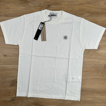 Stone Island Patch Logo Cotton T-Shirt in White
