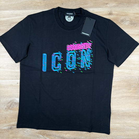 Dsquared2 Pixelated Icon T-Shirt in Black