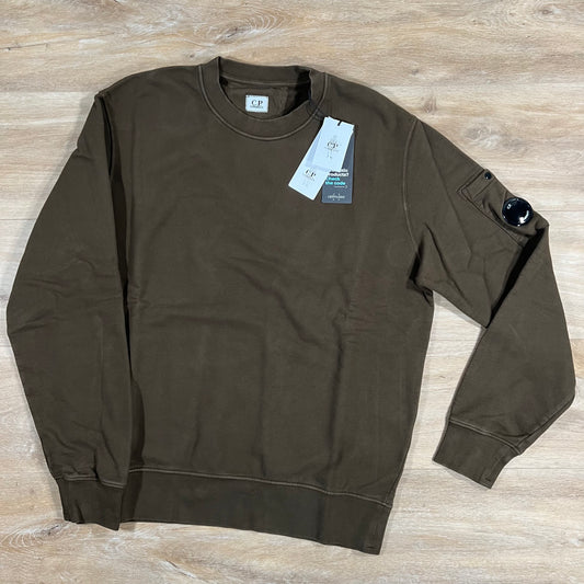 C.P. Company Brushed & Emerized Lens Sweatshirt in Ivy Green