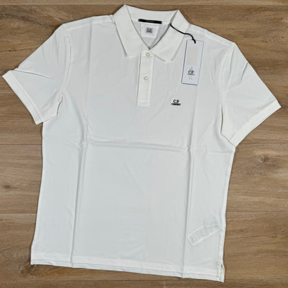 C.P. Company Stretch Piquet Polo Shirt in White