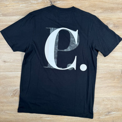 C.P. Company 30/1 Jersey Graphic T-Shirt in Black