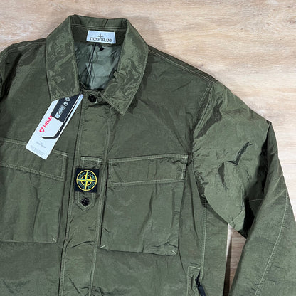 Stone Island Nylon Metal Padded Overshirt in Olive