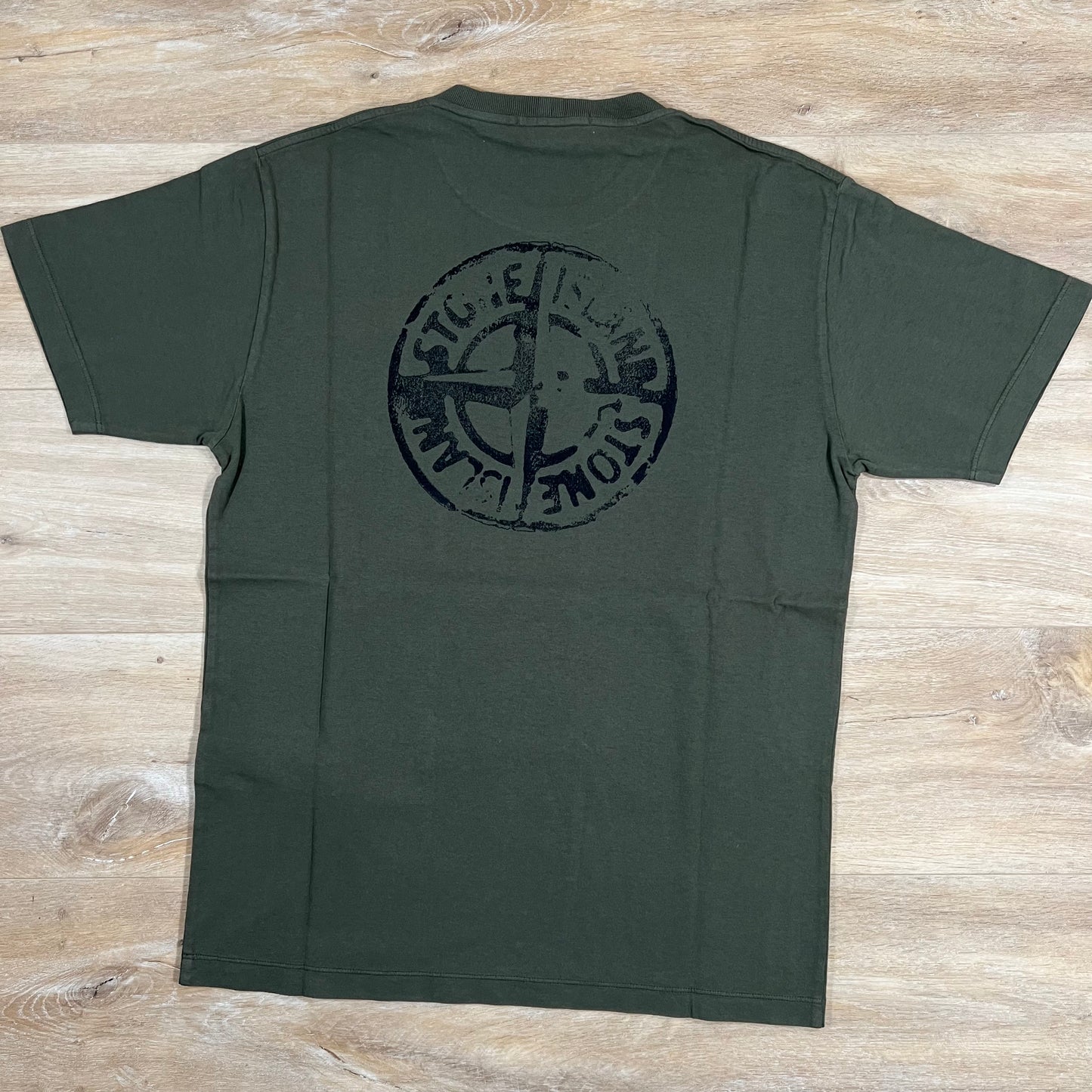 Stone Island Logo Print T-Shirt in Olive