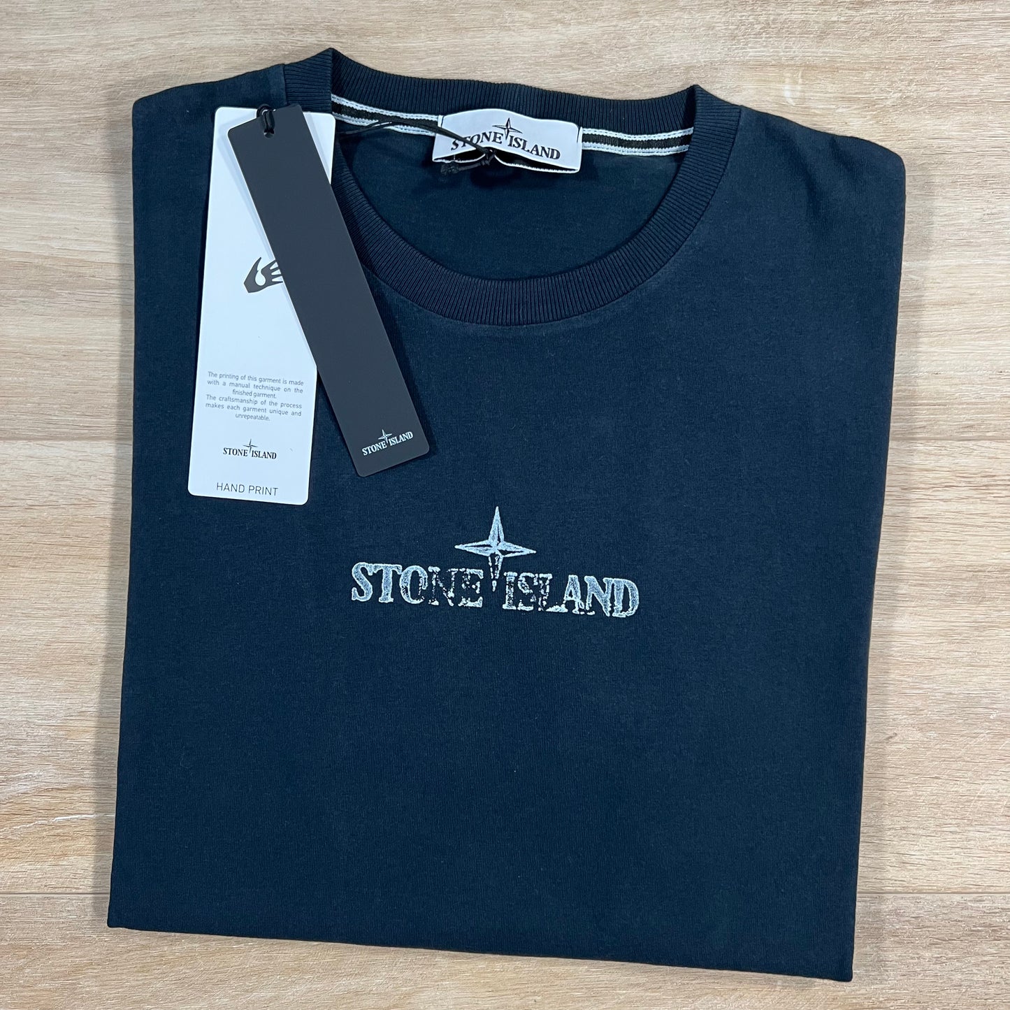 Stone Island Stamp Logo T-Shirt in Navy