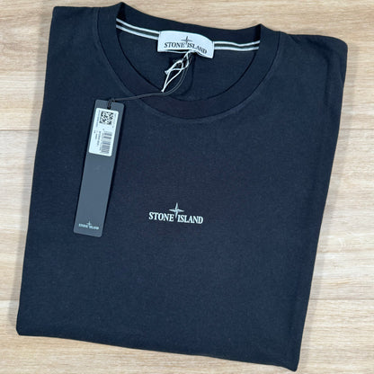 Stone Island Logo Print T-Shirt in Black