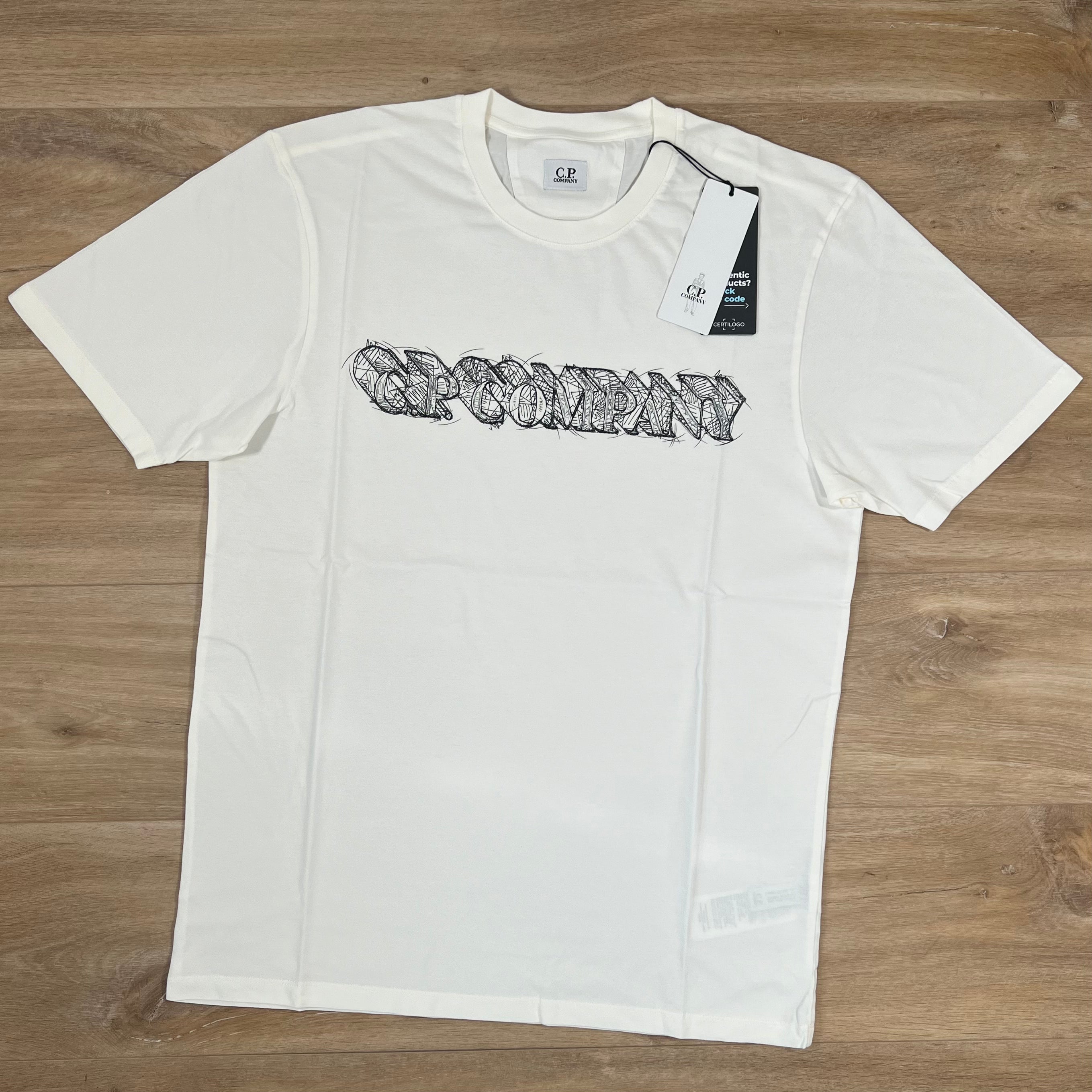 C.P. Company Relaxed Logo T-Shirt in White – LABEL MENSWEAR