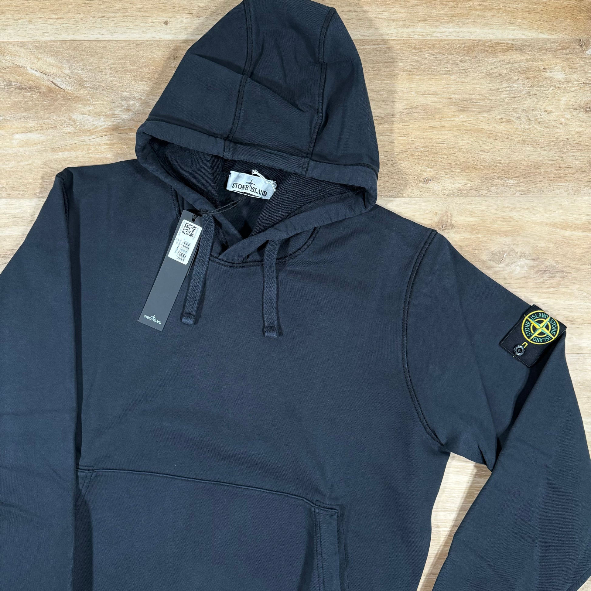 Stone Island Pullover Hoodie in Navy LABEL MENSWEAR