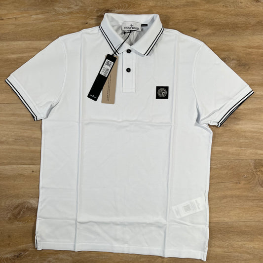 Stone Island Patch Polo Shirt in White