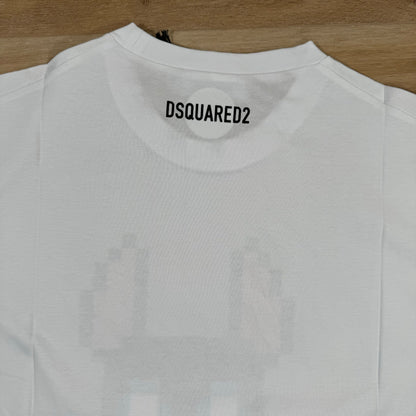 Dsquared2 Pixel Dog Icon T-Shirt in White