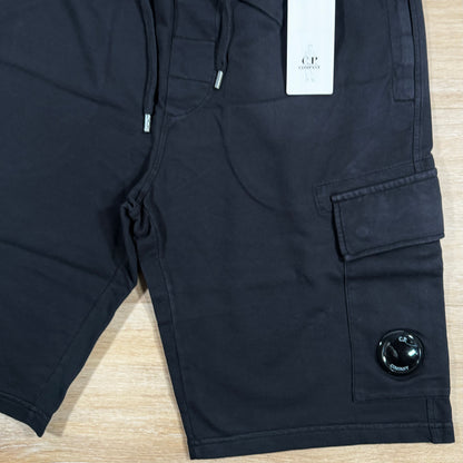 C.P. Company Light Fleece Lens Shorts in Black