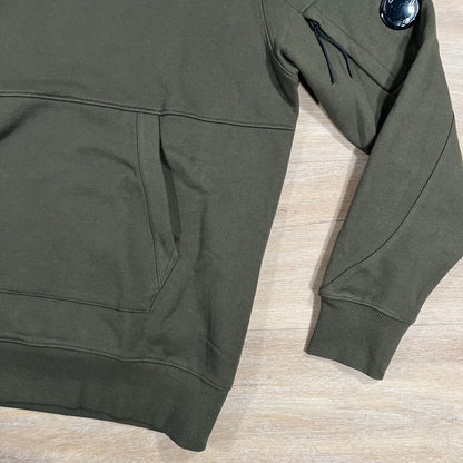 C.P. Company Diagonal Raised Lens Hoodie in Ivy Green