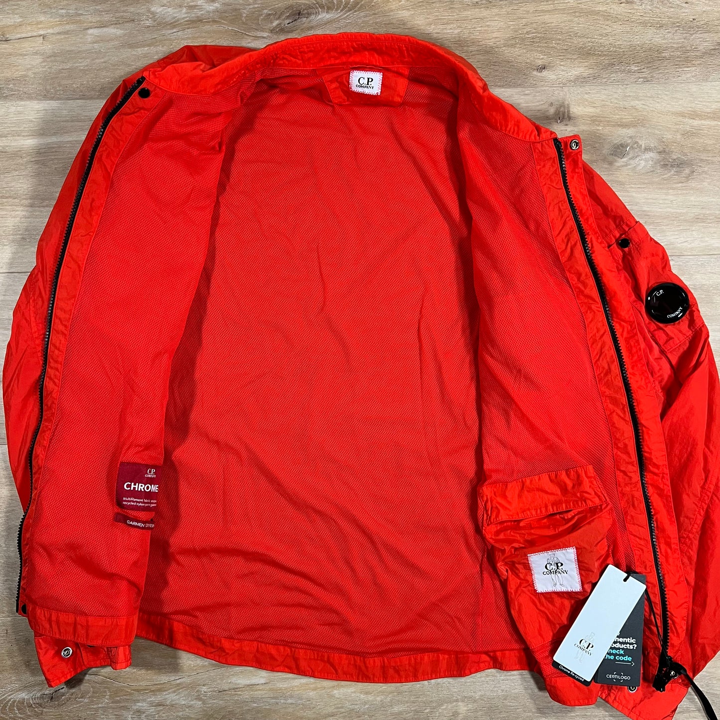 C.P. Company Chrome-R Lens Overshirt in Pompeian Red