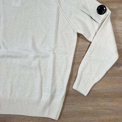 C.P. Company Lambswool Roll-Neck Jumper in White