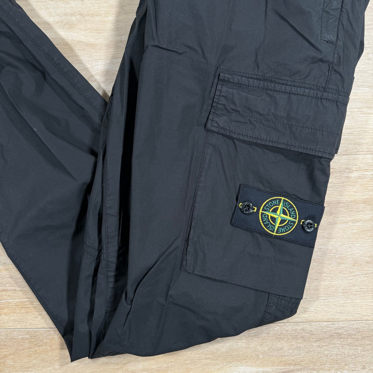 Stone Island Stretch Tela Cargo Pants in Black LABEL MENSWEAR