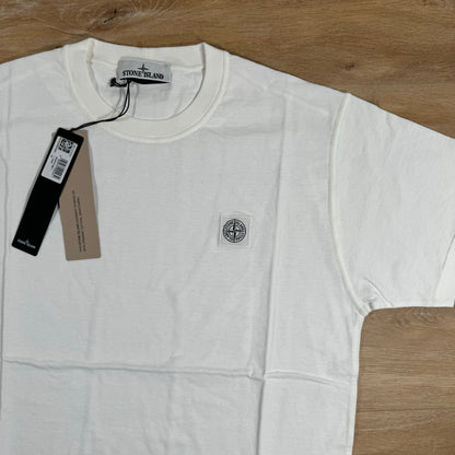 Stone Island Patch Logo Cotton T-Shirt in White
