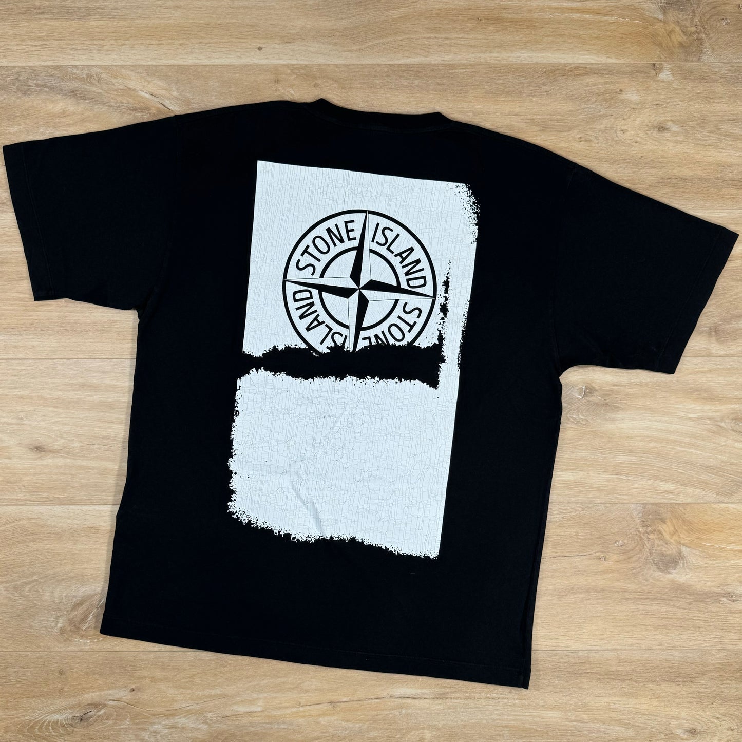 Stone Island Logo Print T-Shirt in Black