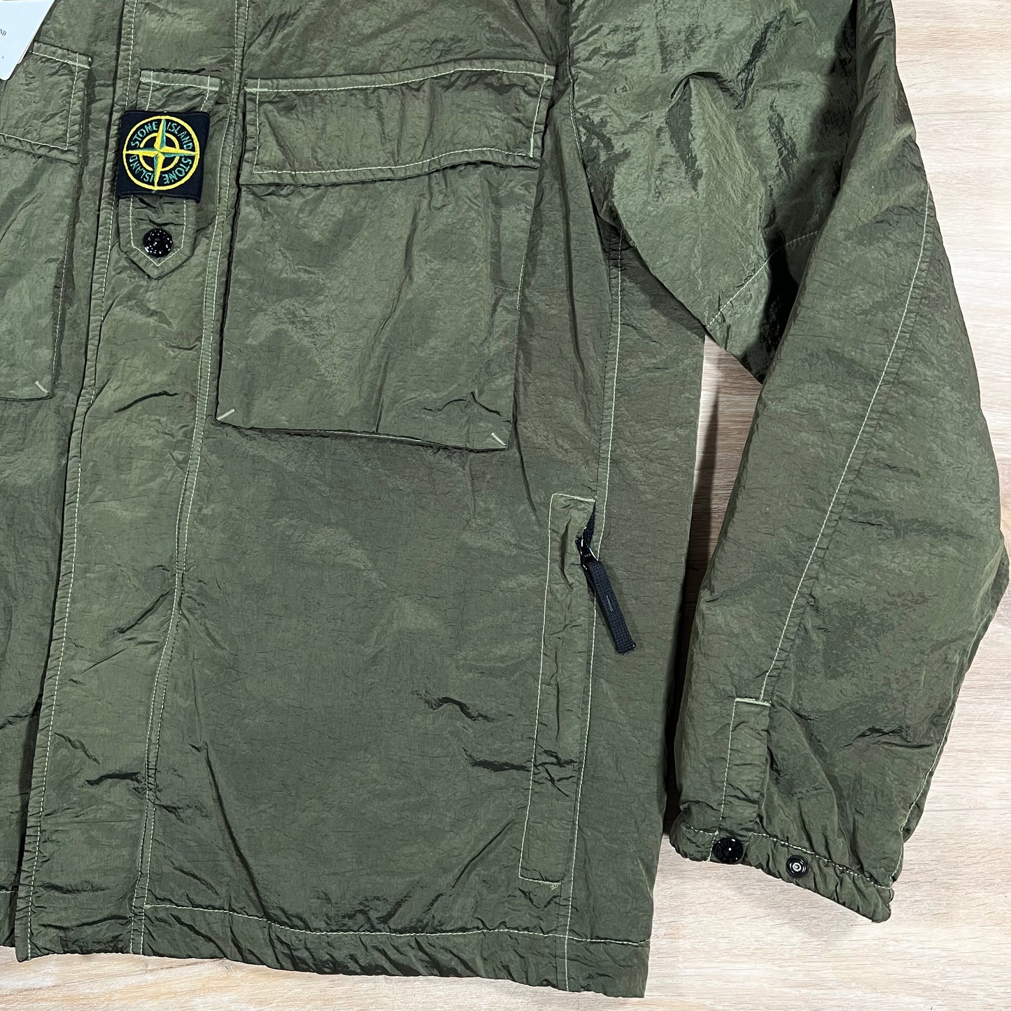 Stone Island Nylon Metal Padded Overshirt in Olive