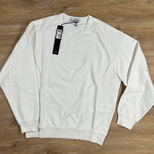 Stone Island Embroidered Logo Sweatshirt in White