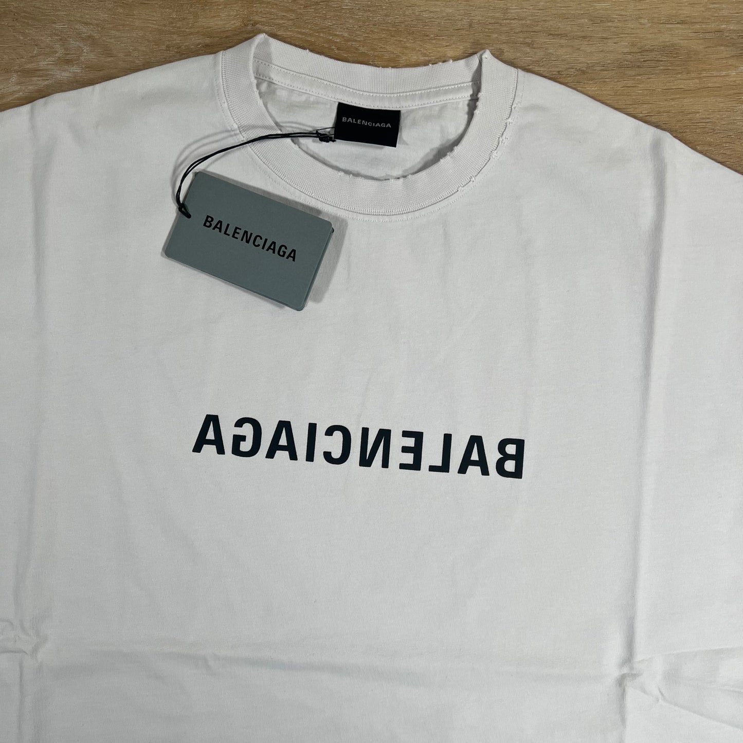 Balenciaga Mirror Logo Oversize T-Shirt in White