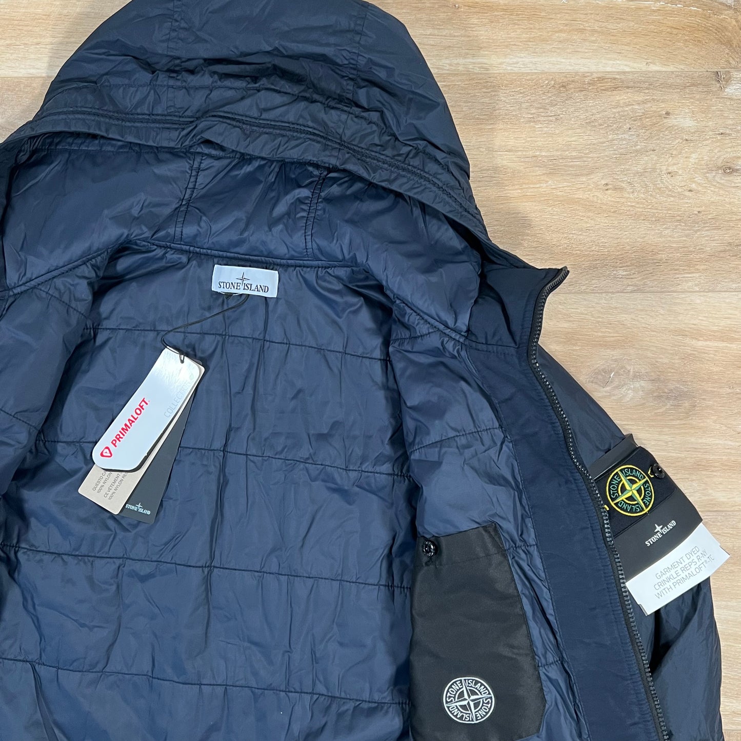 Stone Island Crinkle Reps Nylon Jacket in Navy