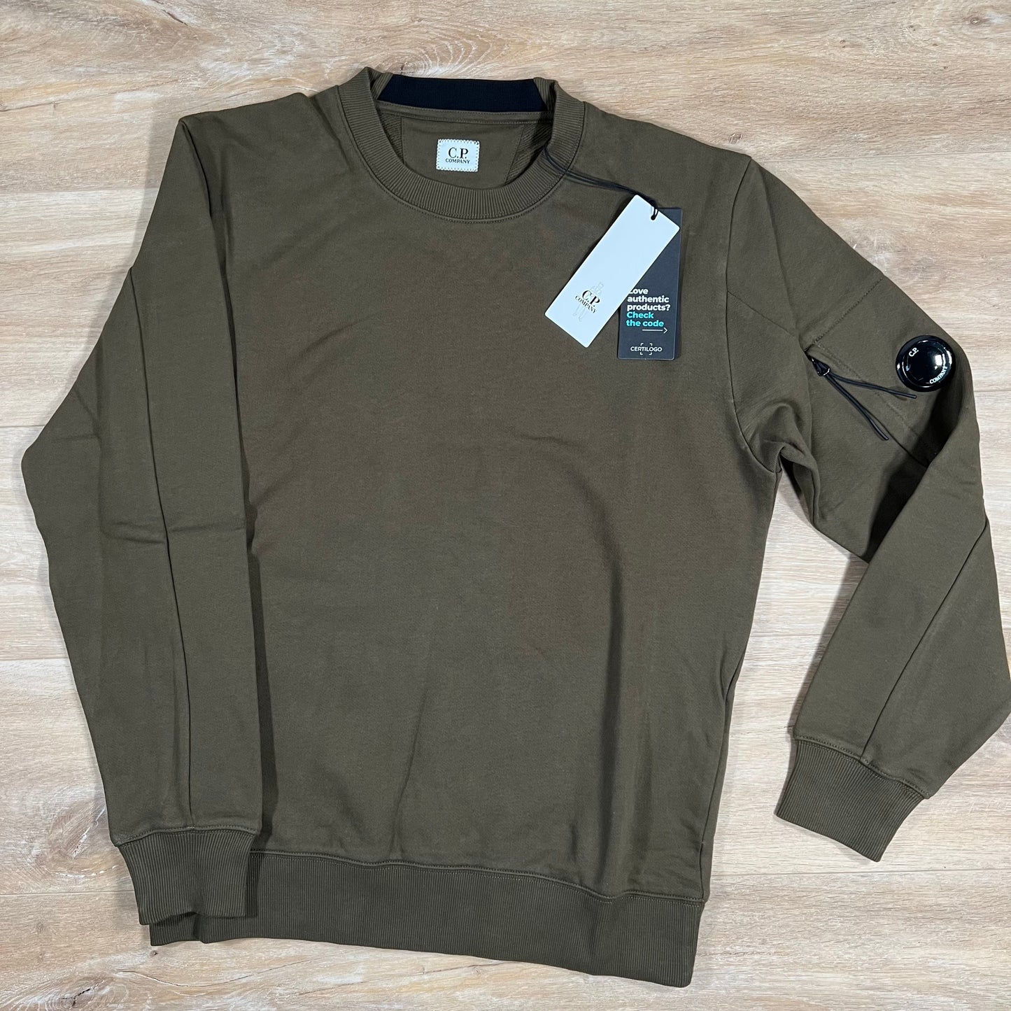 C.P. Company Diagonal Raised Lens Sweatshirt in Ivy Green