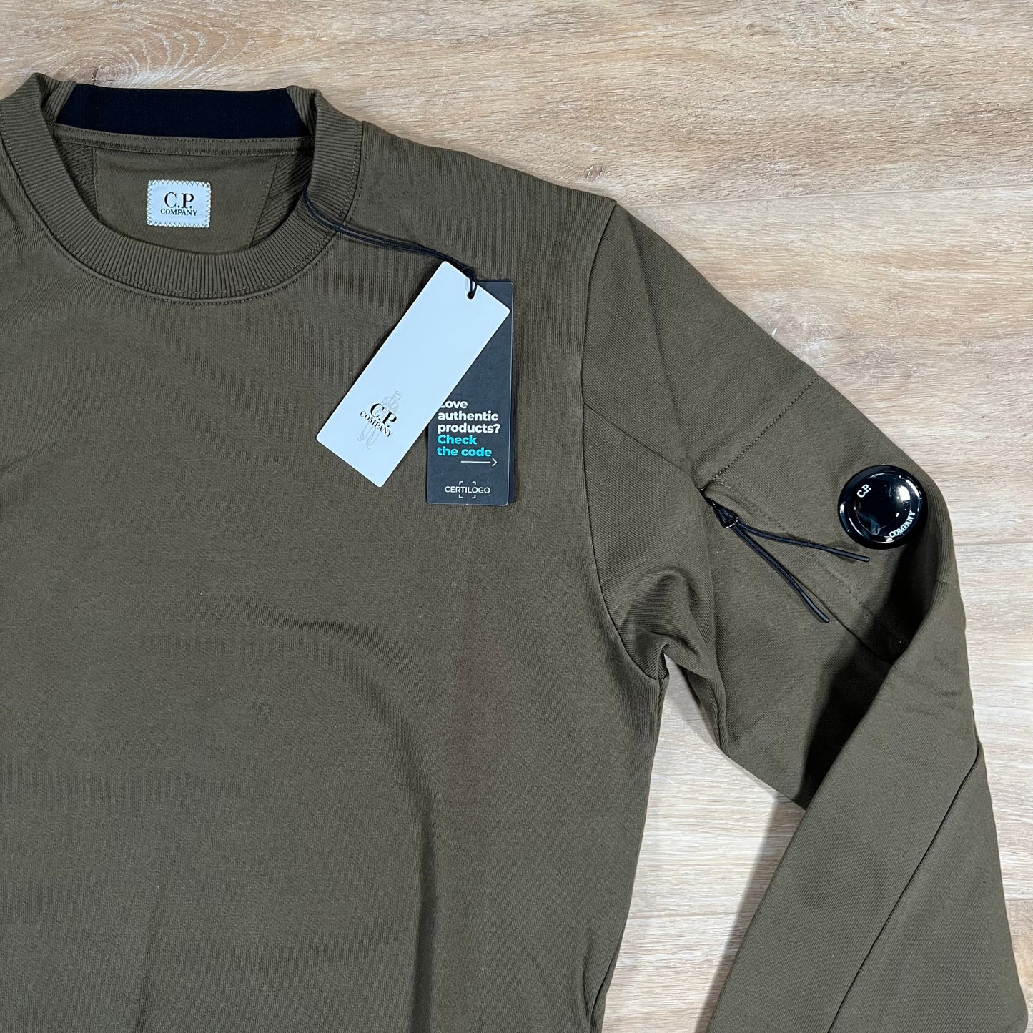 C.P. Company Diagonal Raised Lens Sweatshirt in Ivy Green