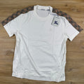 Burberry Check Trim T-Shirt in Chalk White