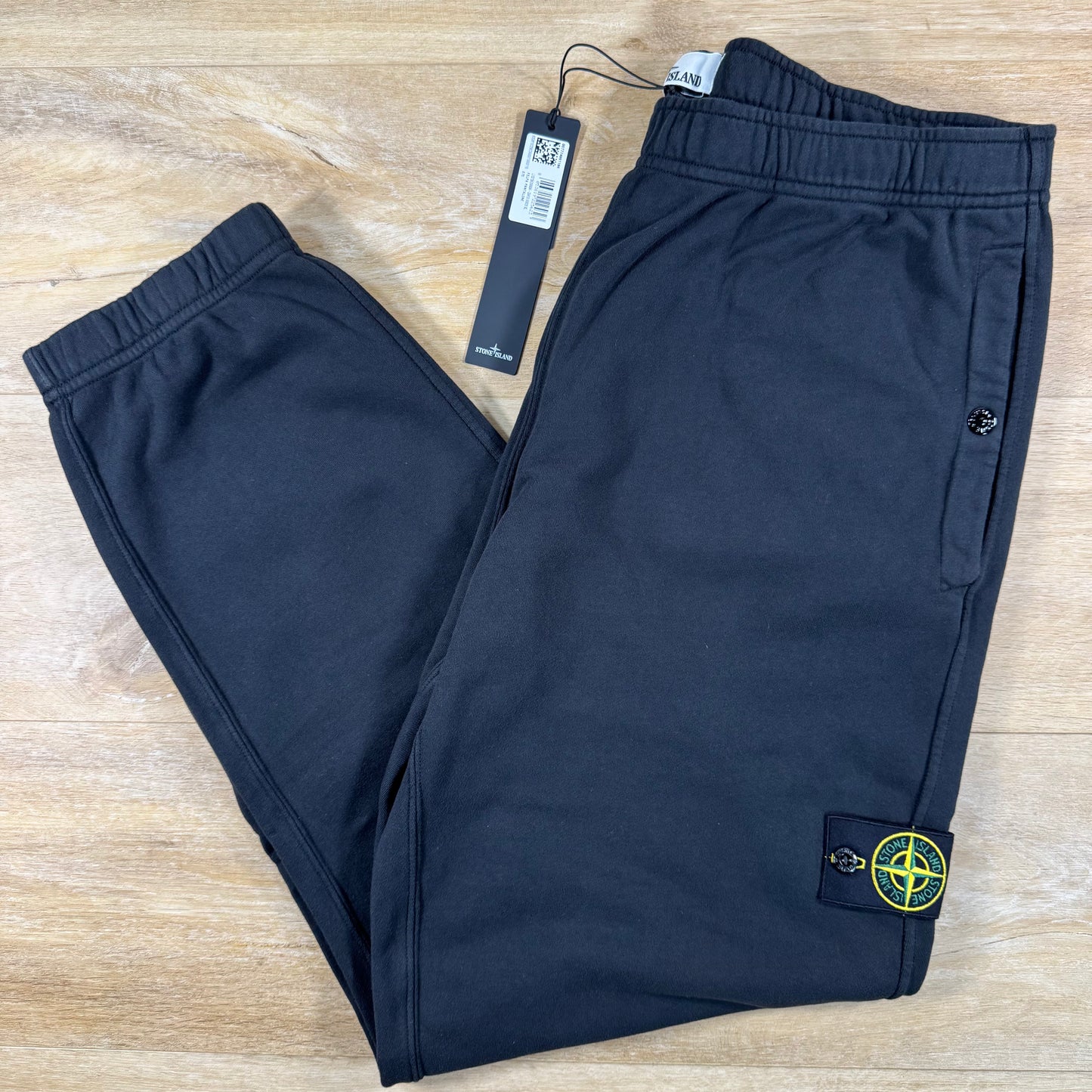 Stone Island Loose Fit Fleece Sweatpants in Black