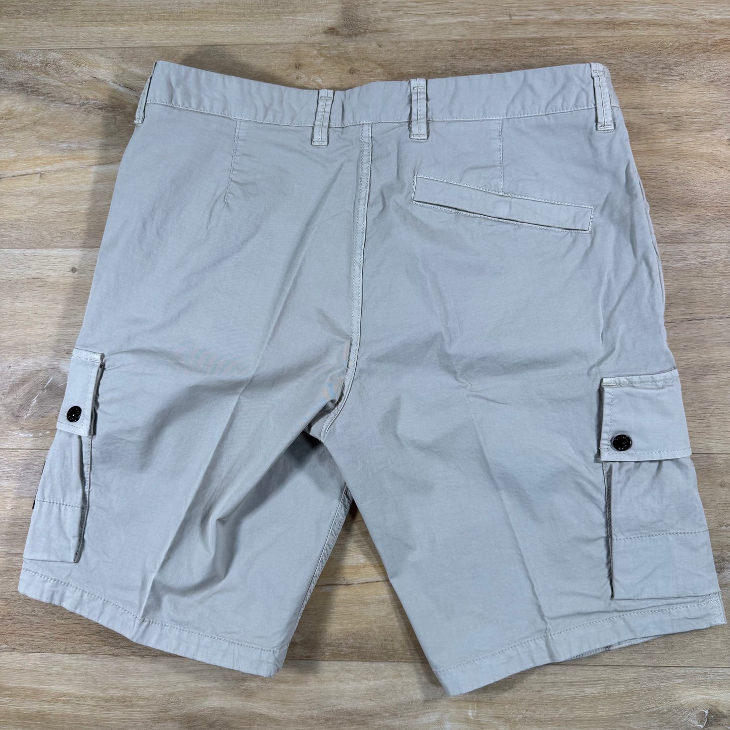 Stone Island Stretch Twill Cargo Bermuda Shorts in Pearl Grey