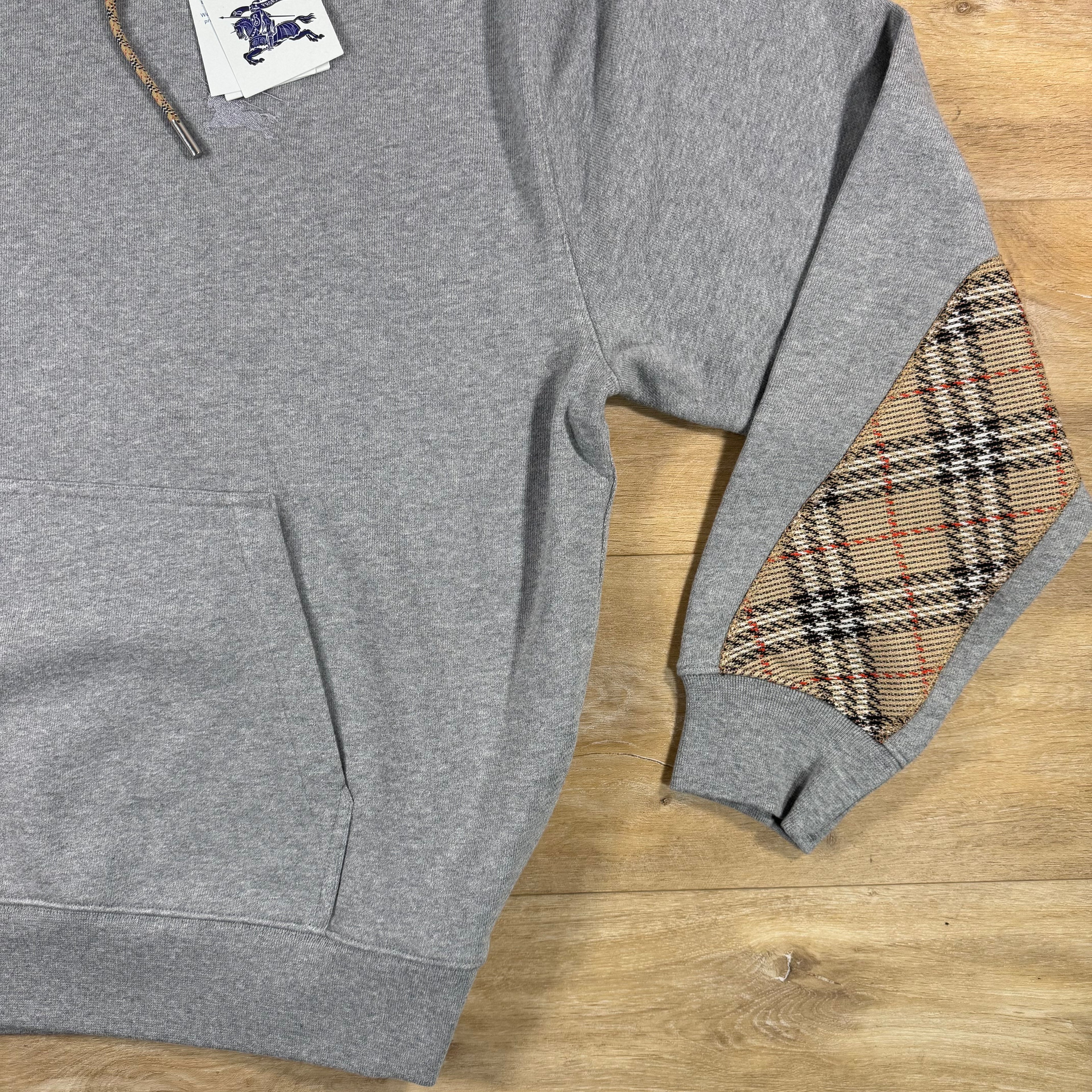 Burberry Reilly Check Hoodie in Grey