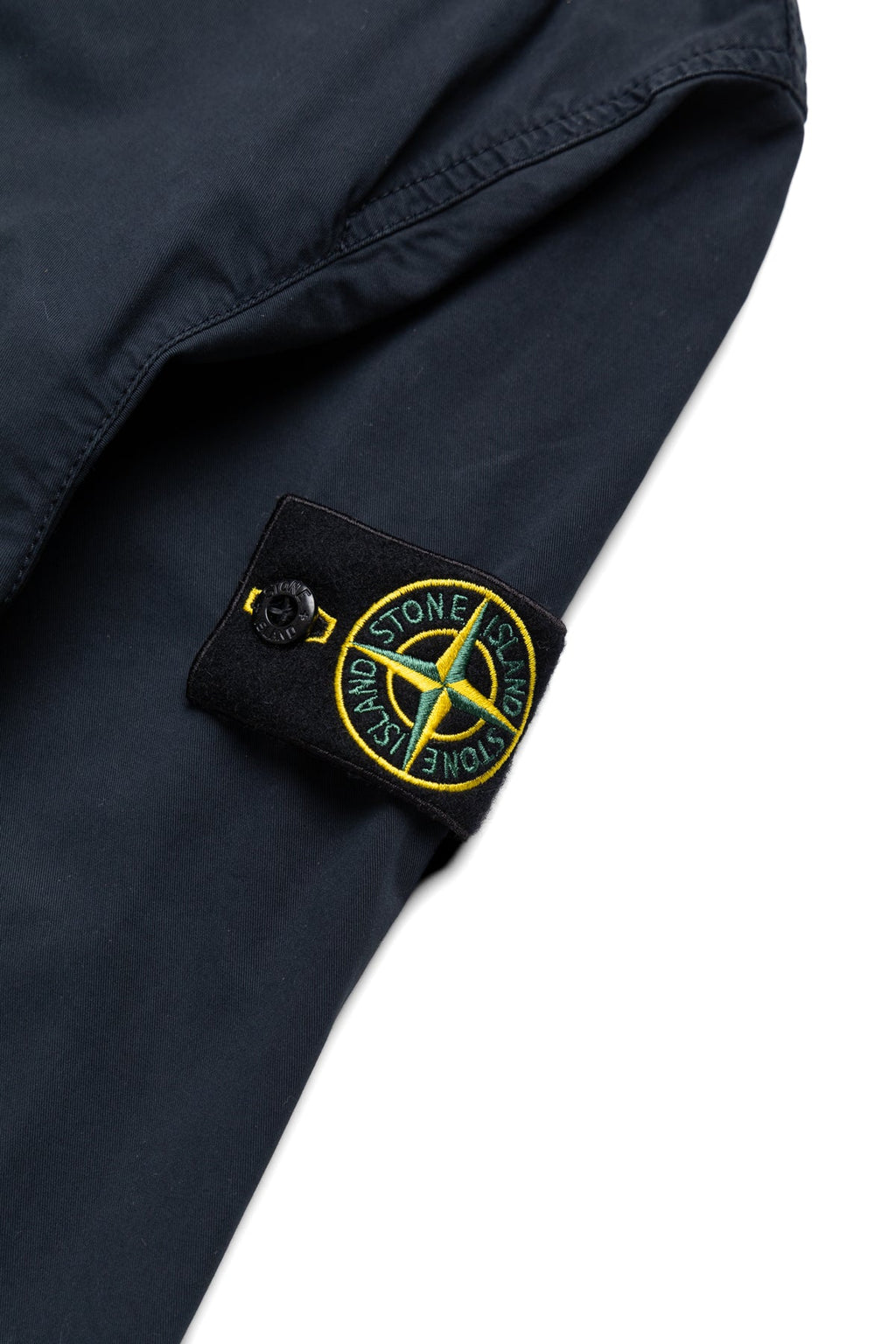 Stone Island Stretch Organic Cotton Twill Hooded Overshirt in Navy