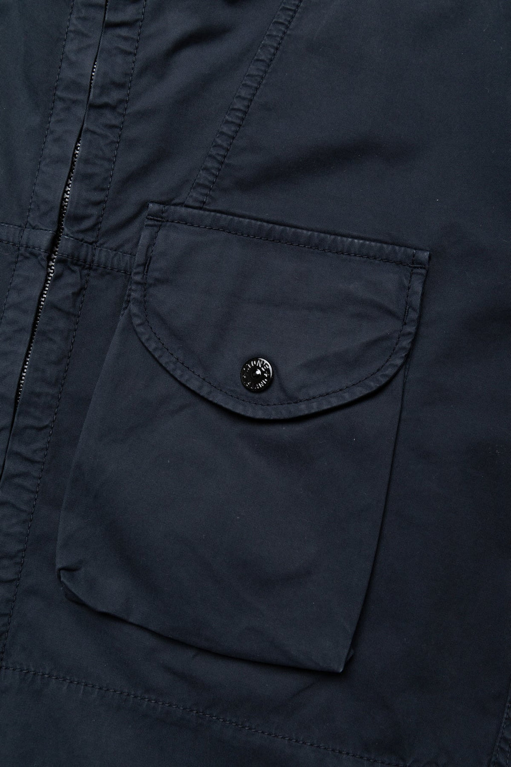Stone Island Stretch Organic Cotton Twill Hooded Overshirt in Navy